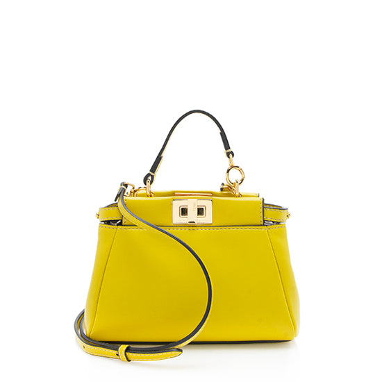 Luxury FendiNappa Leather Peekaboo Micro Shoulder Bag (SHF-18345)