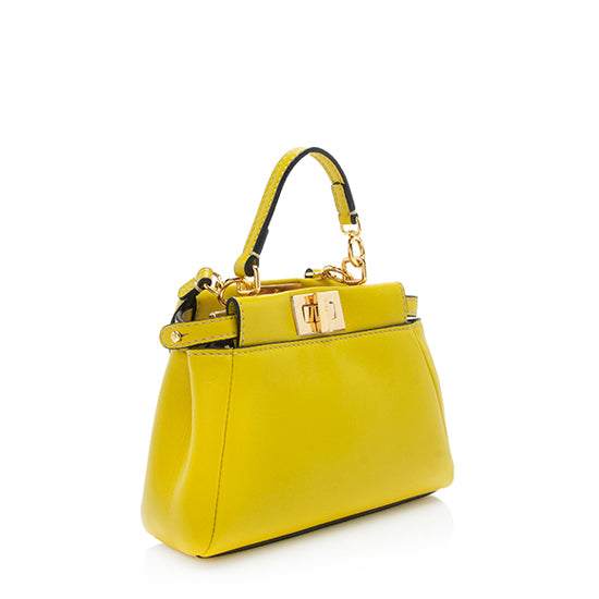 Luxury FendiNappa Leather Peekaboo Micro Shoulder Bag (SHF-18345)