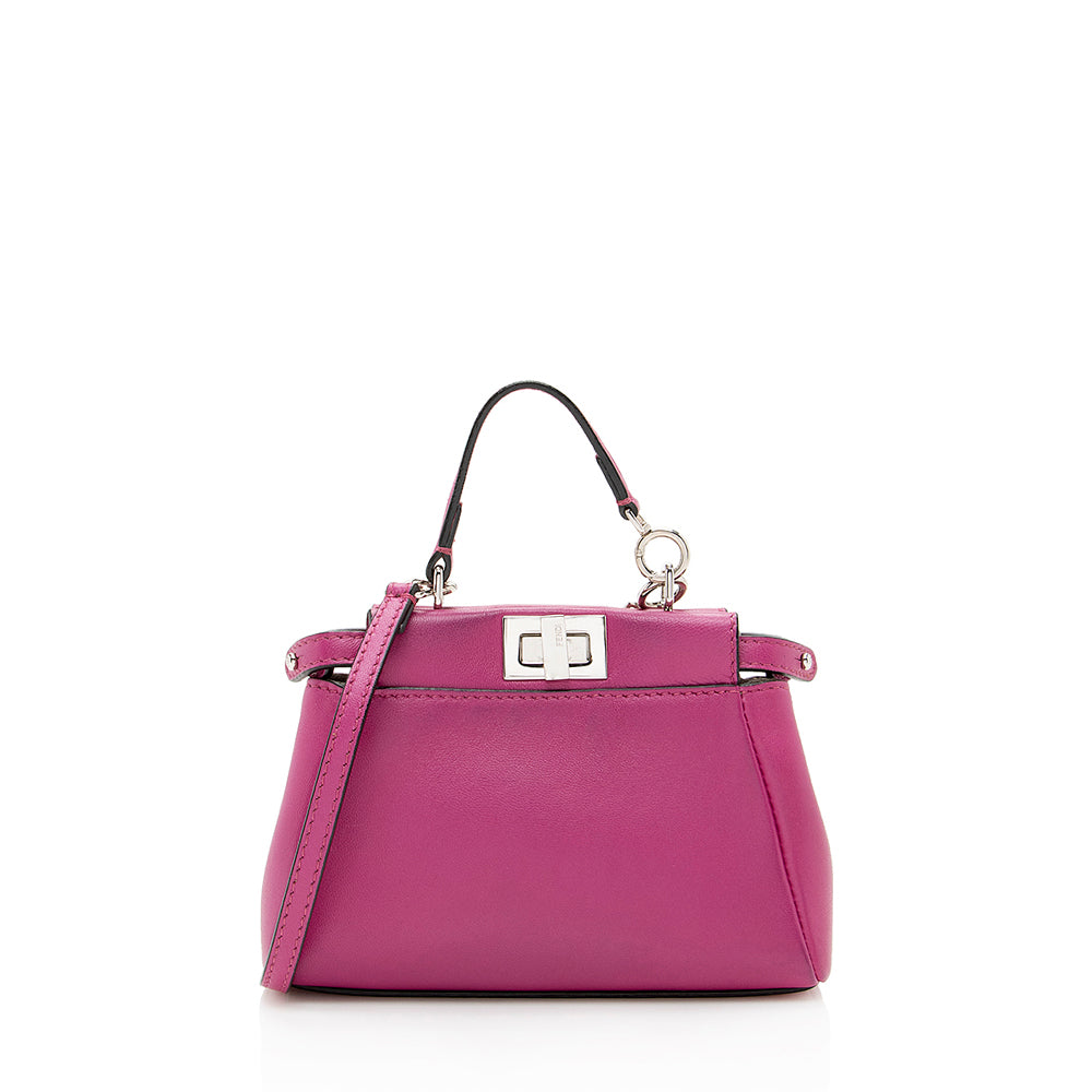 Luxury FendiNappa Leather Peekaboo Micro Shoulder Bag (SHF-19846)
