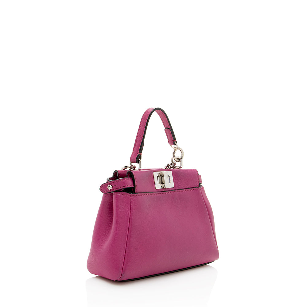 Luxury FendiNappa Leather Peekaboo Micro Shoulder Bag (SHF-19846)