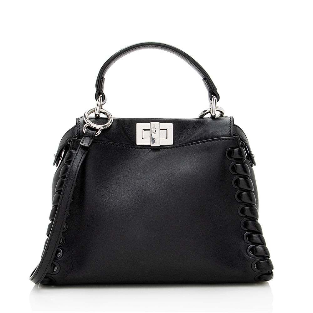 Luxury FendiNappa Leather Whipstitch Peekaboo Mini Shoulder Bag (SHF-19236)