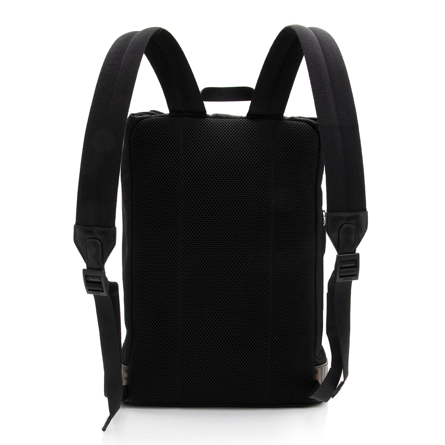 Luxury FendiNylon FF Embossed Calfskin Santander Backpack (SHF-FMXHgb)