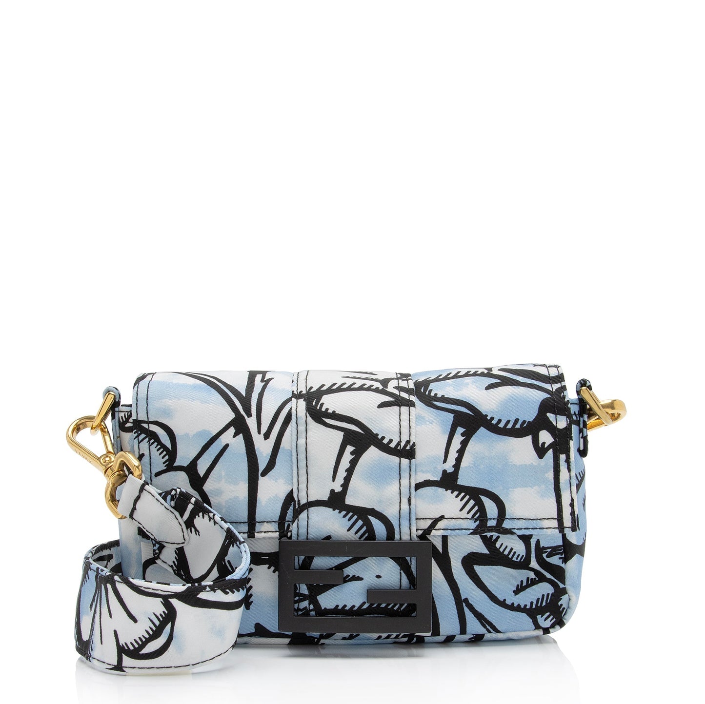 Luxury FendiNylon Floral Cloudy Porter Baguette Mini Phone Pouch (SHF-BE23Wb)