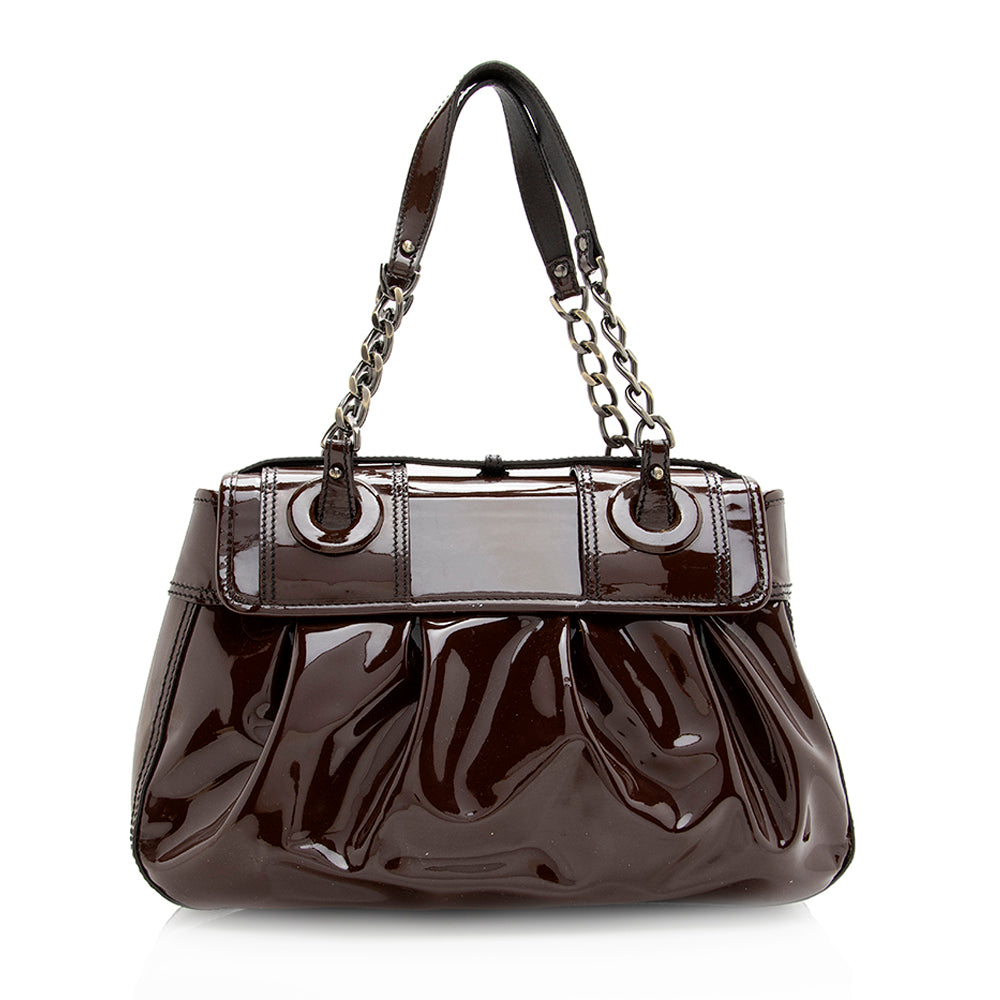 Luxury FendiPatent Leather B Buckle Bag - FINAL SALE (SHF-19713)