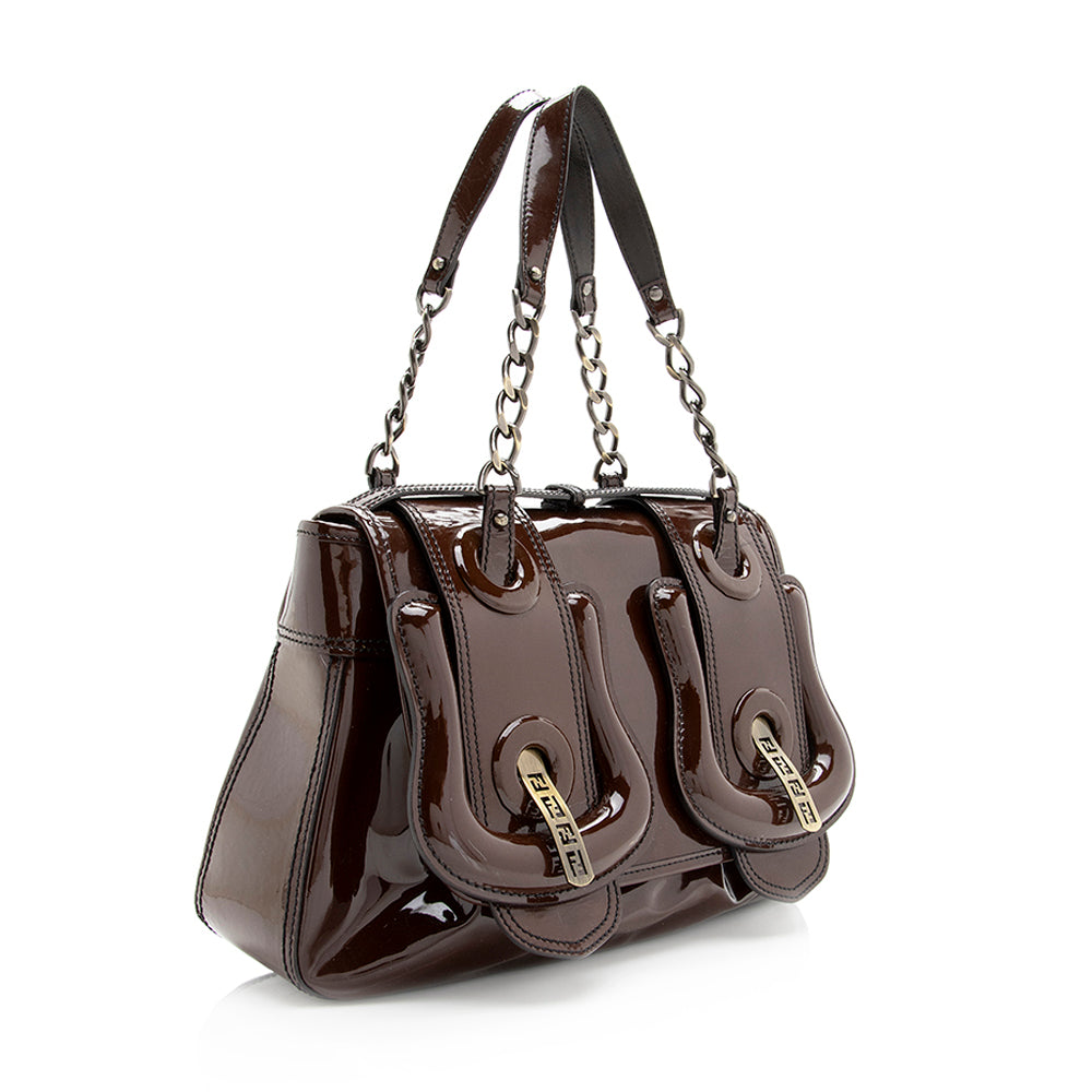 Luxury FendiPatent Leather B Buckle Bag - FINAL SALE (SHF-19713)