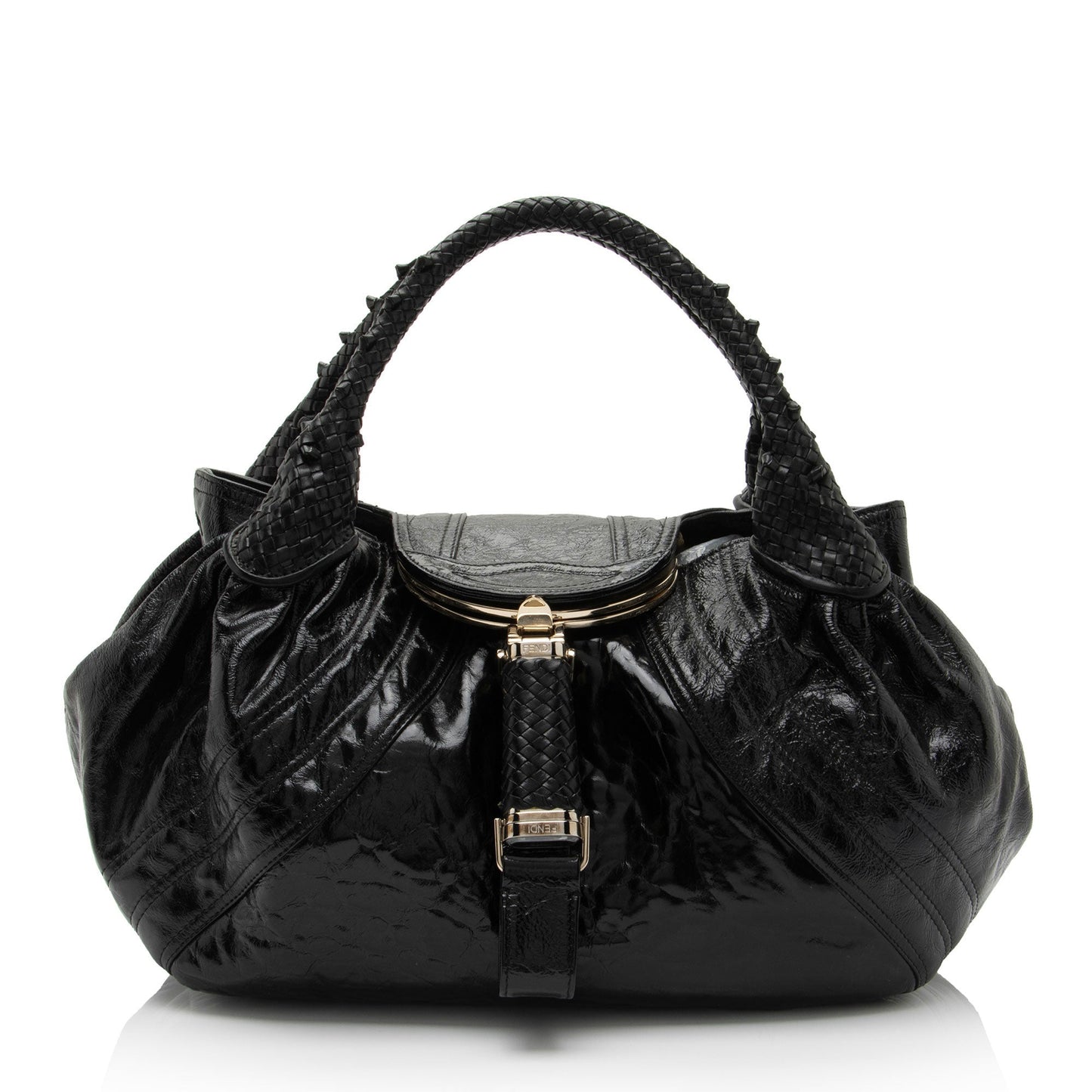 Luxury FendiPatent Leather Spy Satchel (SHF-PigQG6)