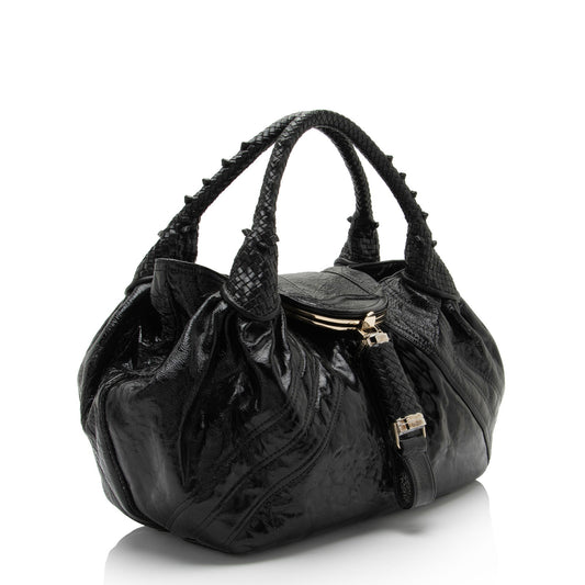 Luxury FendiPatent Leather Spy Satchel (SHF-PigQG6)