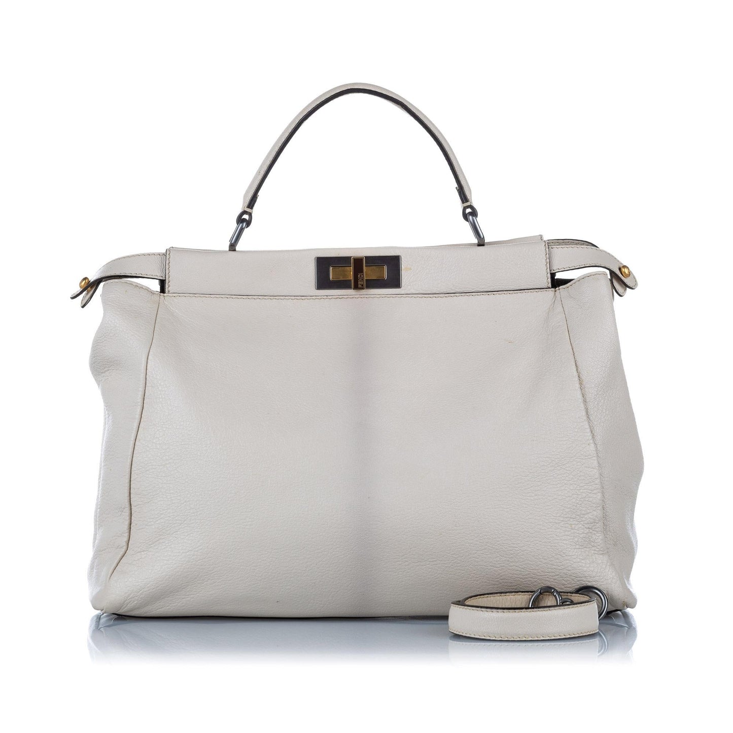 Luxury FendiPeekaboo Leather Satchel (SHG-32335)