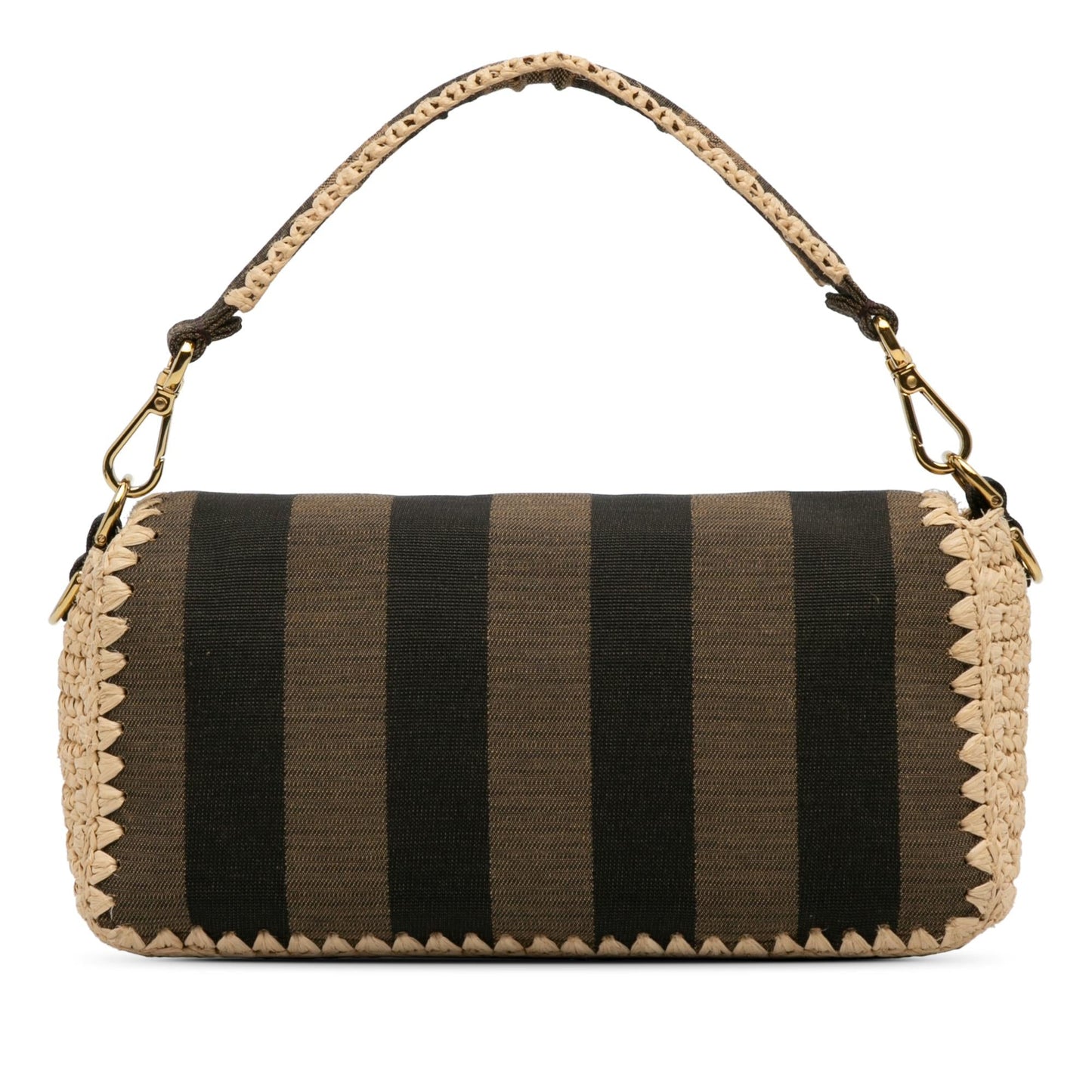 Luxury FendiPequin Canvas and Raffia Mamma Baguette (SHG-g32SBG)