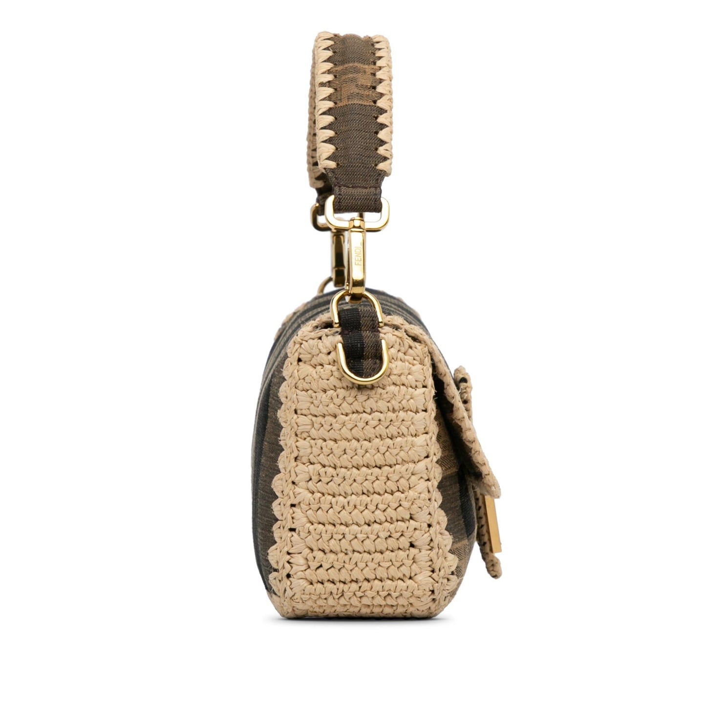 Luxury FendiPequin Canvas and Raffia Mamma Baguette (SHG-g32SBG)