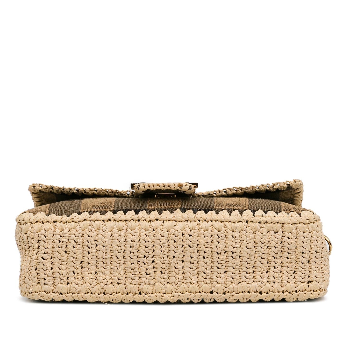 Luxury FendiPequin Canvas and Raffia Mamma Baguette (SHG-MJAC72)