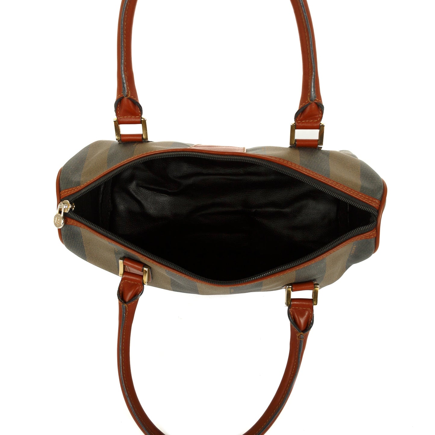 Fendi Pequin Stripe Boston Bag