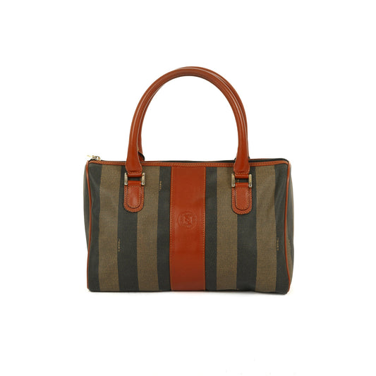 Fendi Pequin Stripe Boston Bag