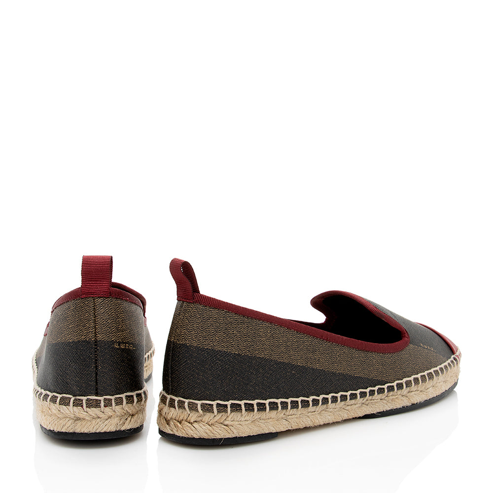 Luxury FendiPequin Stripe Espadrilles Flats - Size 8 / 38 (SHF-18369)