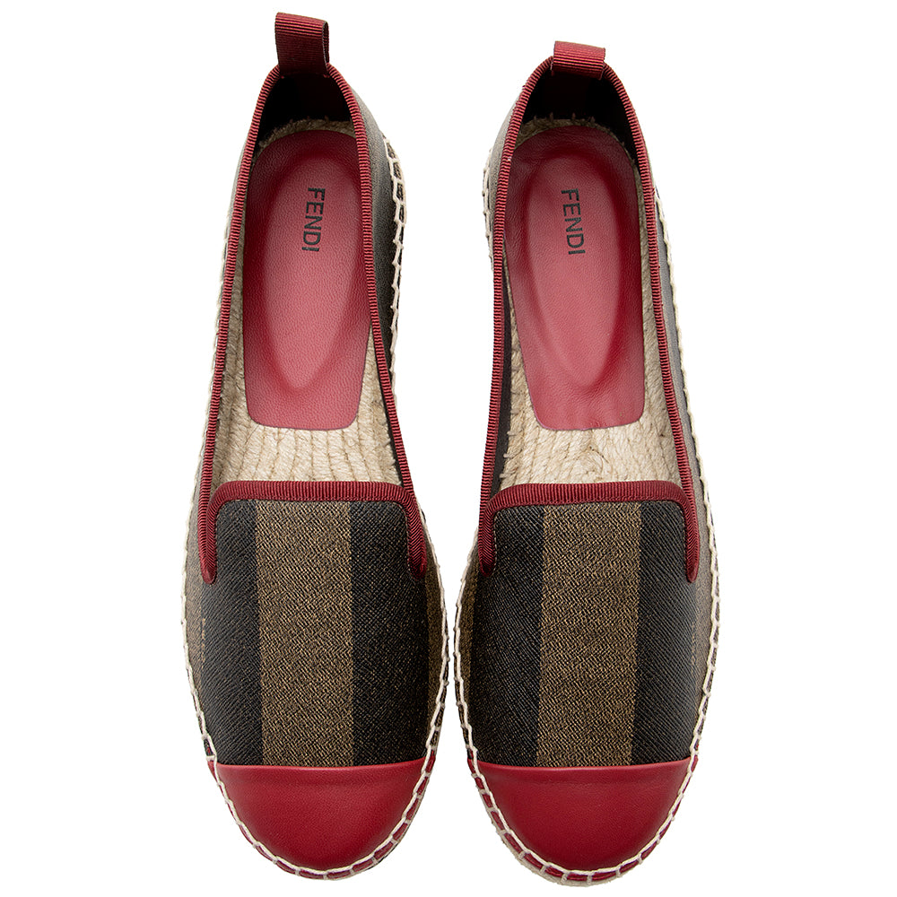 Luxury FendiPequin Stripe Espadrilles Flats - Size 8 / 38 (SHF-18369)