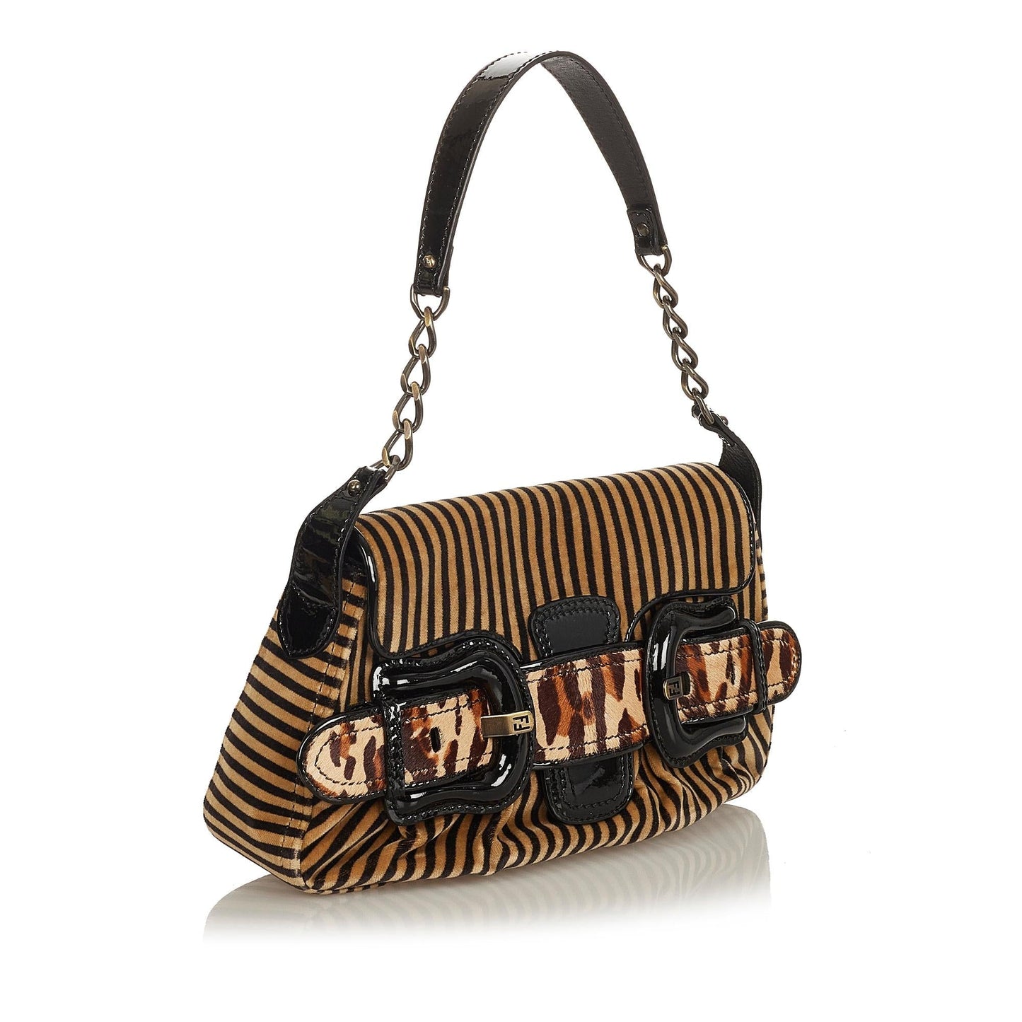 Luxury FendiPequin Velvet Shoulder Bag (SHG-28518)