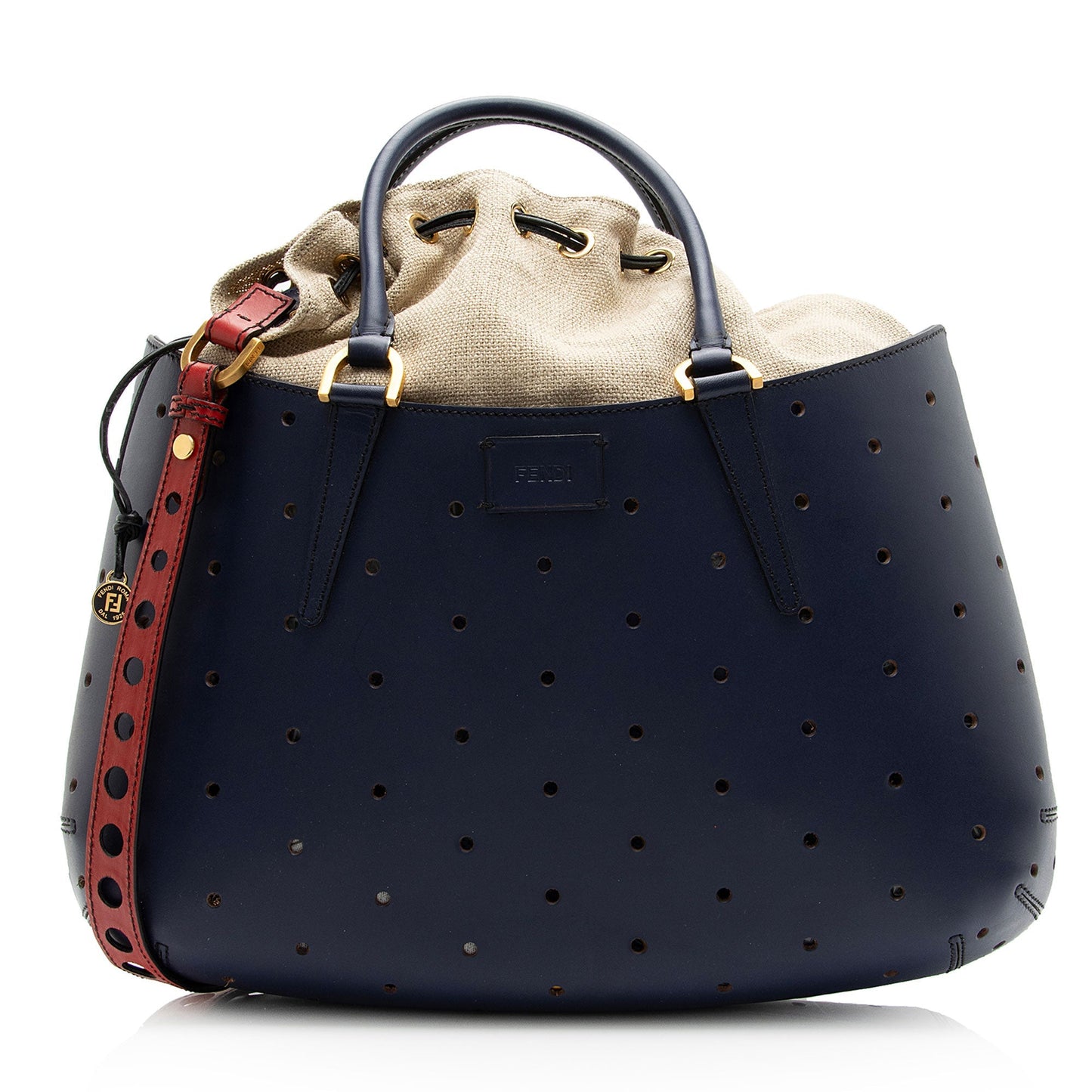 Luxury FendiPerforated Leather B Fab Medium Tote (SHF-9CEMrX)