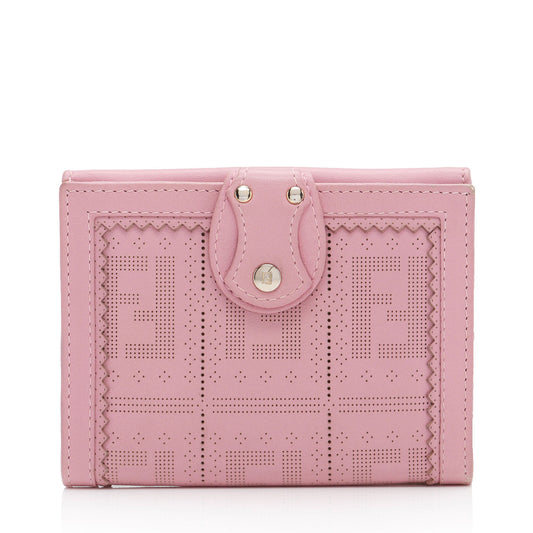Luxury FendiPerforated Leather Compact Wallet (SHF-ahsZFs)