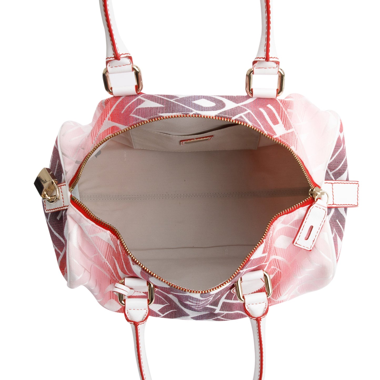 Fendi Pink Multicolor Ombre Canvas Forever Bauletto Boston Bag