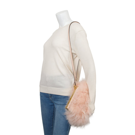 Fendi Pink Nappa Leather Fox Fur Small Fendi First Bag