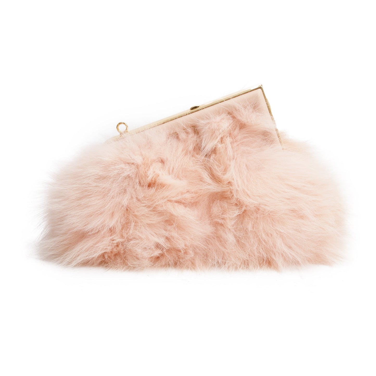 Fendi Pink Nappa Leather Fox Fur Small Fendi First Bag