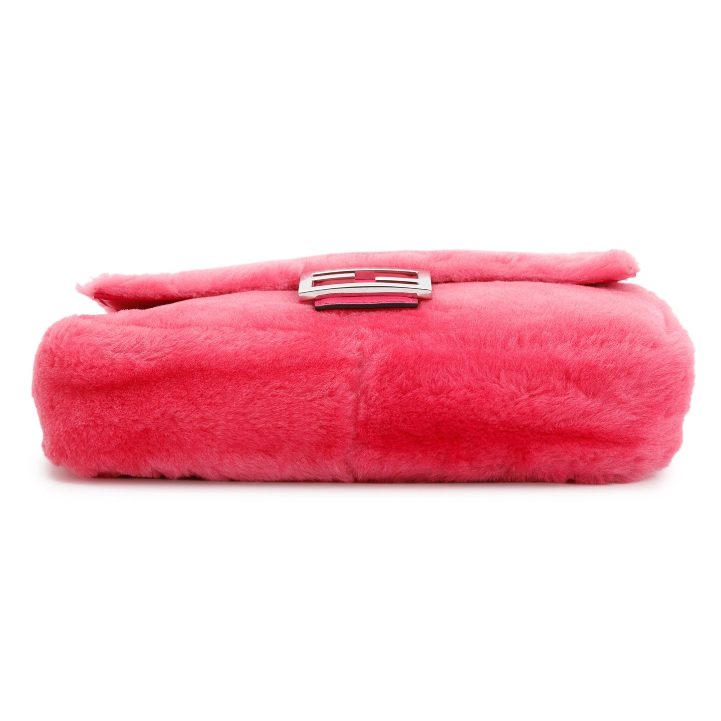 Fendi Pink Shearling Baguette NM Shoulder Bag