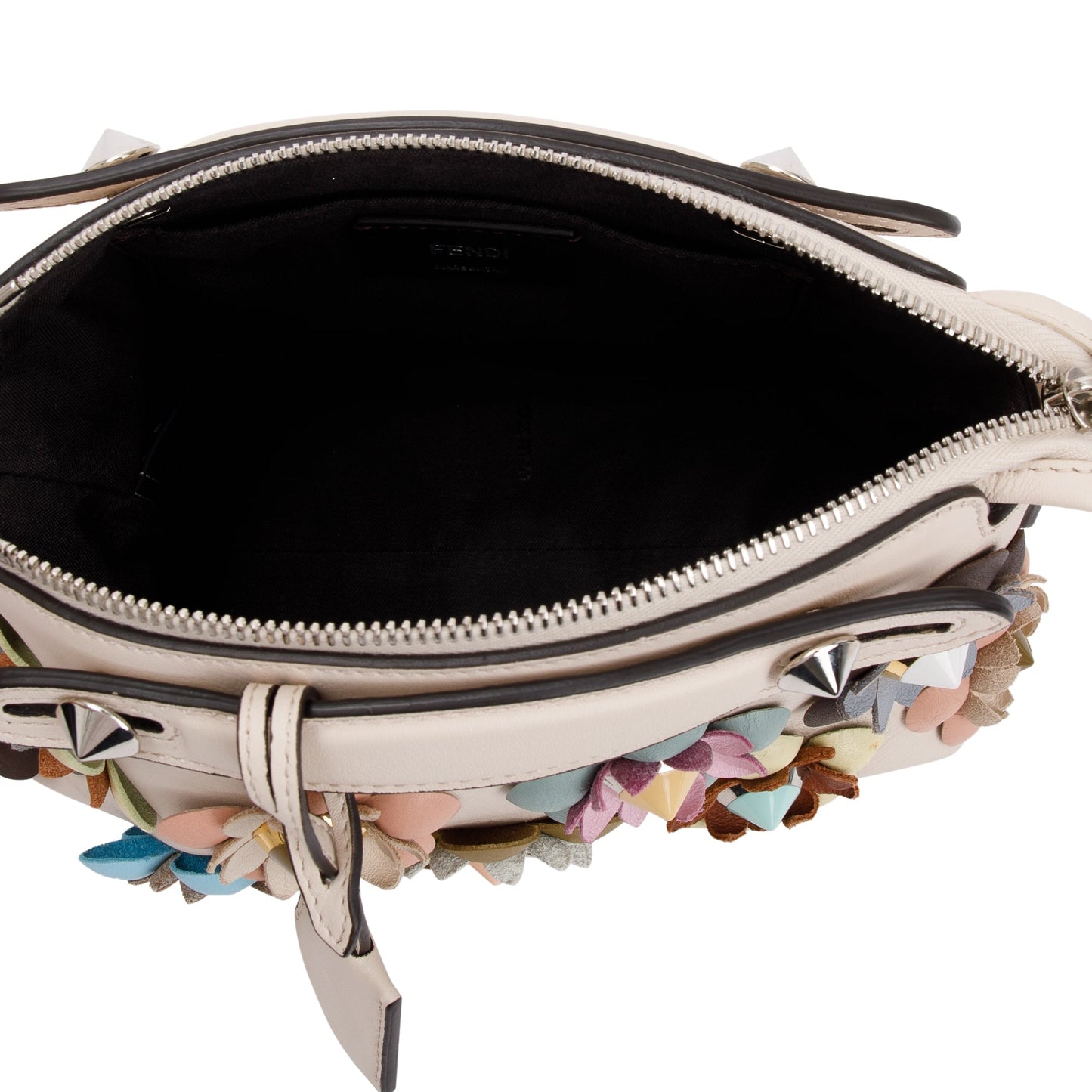 Fendi Pink Vitello Dolce Flowerland By the Way Mini Boston Bag
