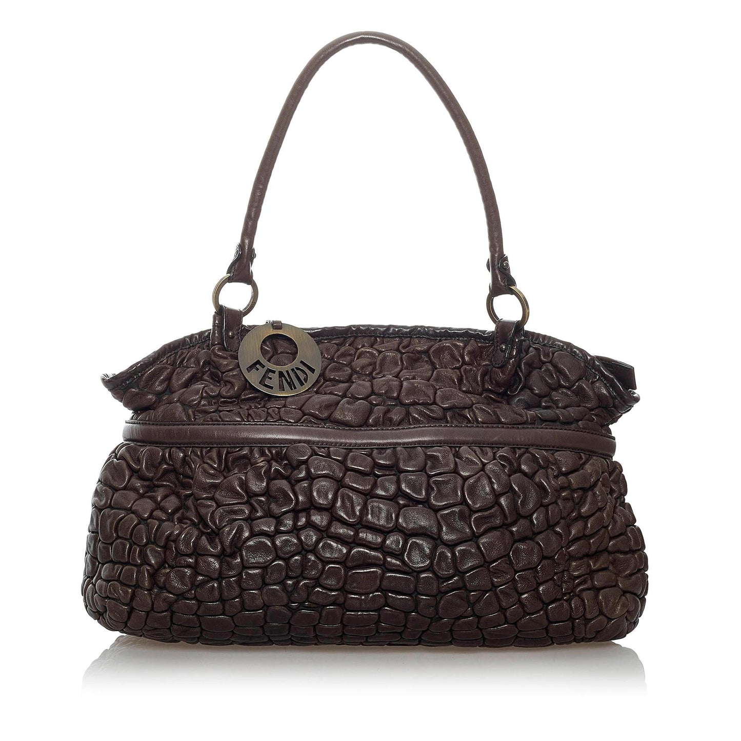 Luxury FendiPuckered Bubble Leather Chef Shoulder Bag (SHG-29866)