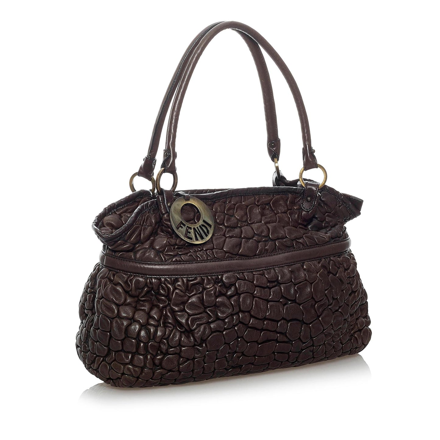 Luxury FendiPuckered Bubble Leather Chef Shoulder Bag (SHG-29866)