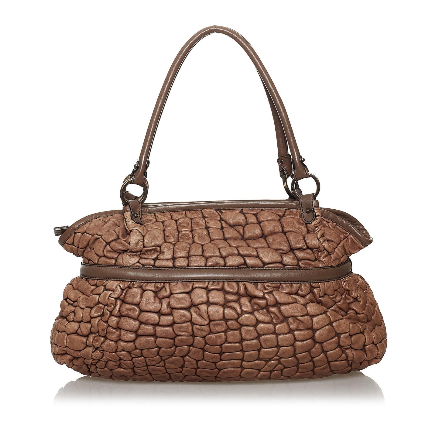 Luxury FendiPuckered Bubble Leather Chef Shoulder Bag (SHG-30185)