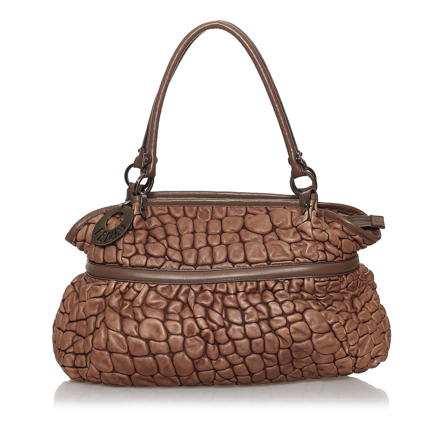 Luxury FendiPuckered Bubble Leather Chef Shoulder Bag (SHG-30185)