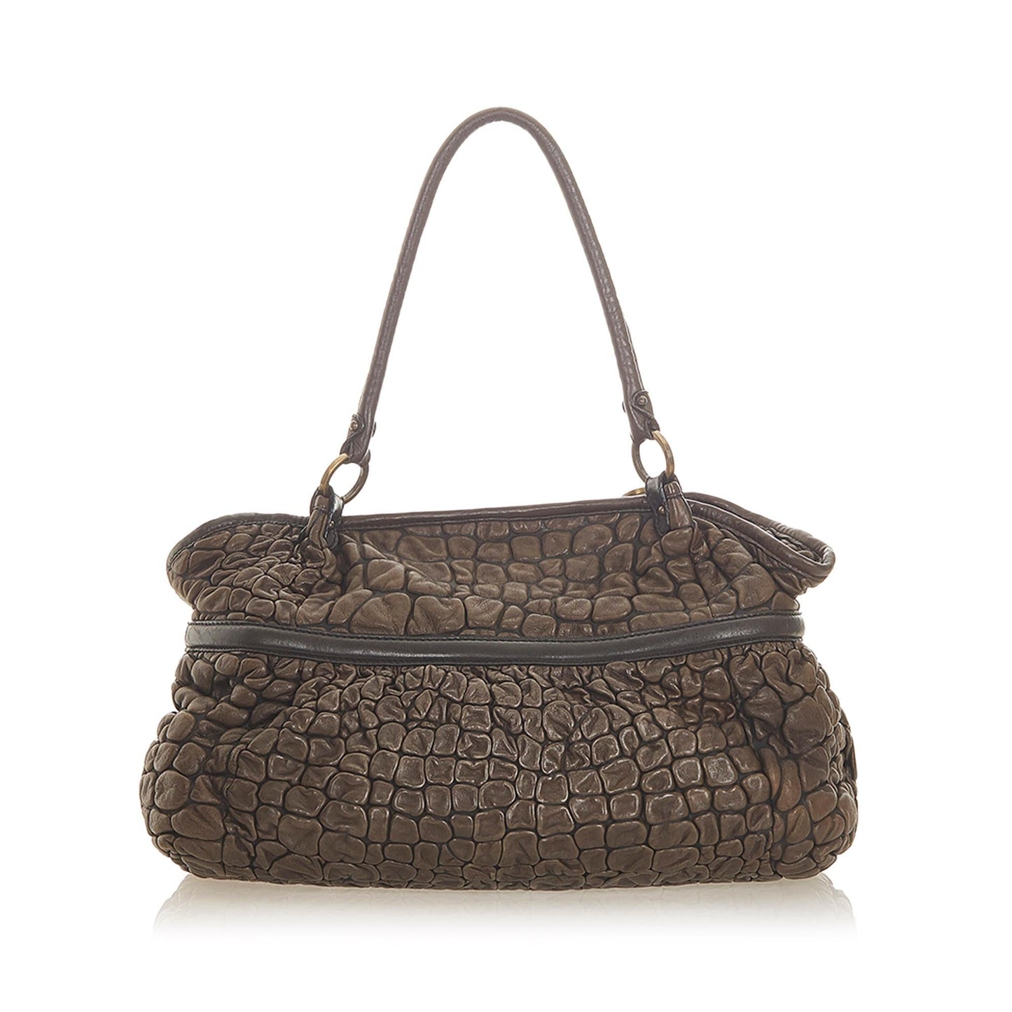 Luxury FendiPuckered Bubble Leather Chef Shoulder Bag (SHG-32371)