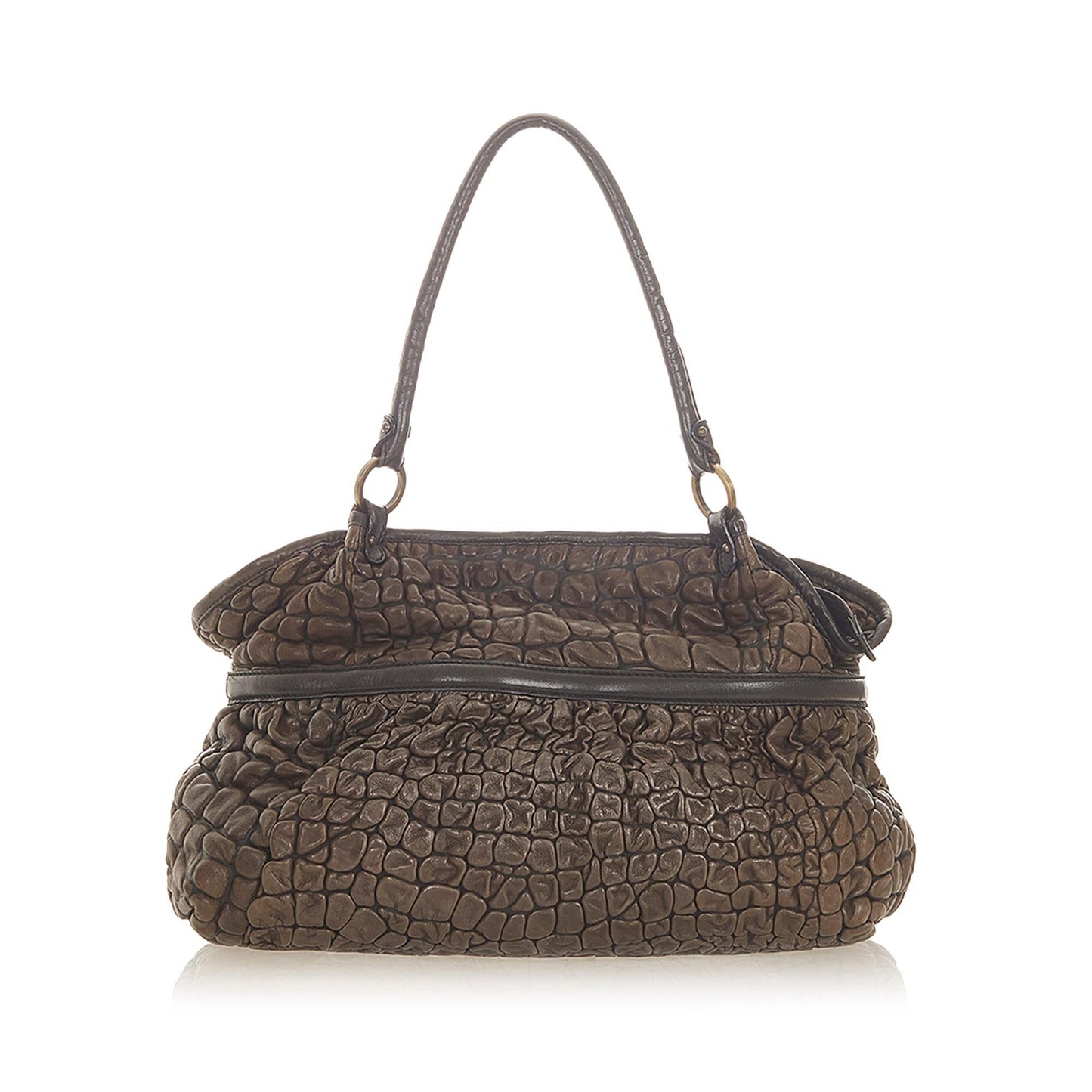 Luxury FendiPuckered Bubble Leather Chef Shoulder Bag (SHG-32371)