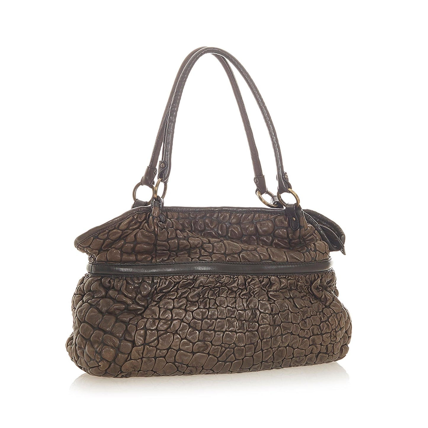 Luxury FendiPuckered Bubble Leather Chef Shoulder Bag (SHG-32371)