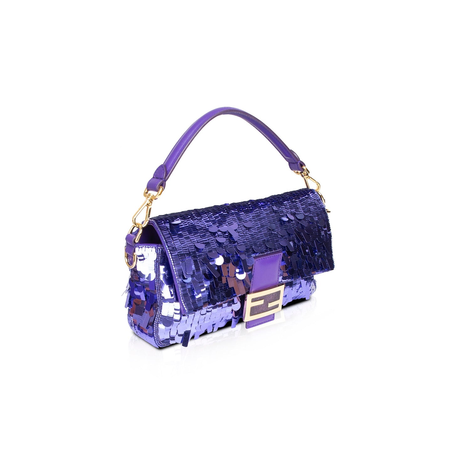 Fendi Purple Sequined Baguette Bag