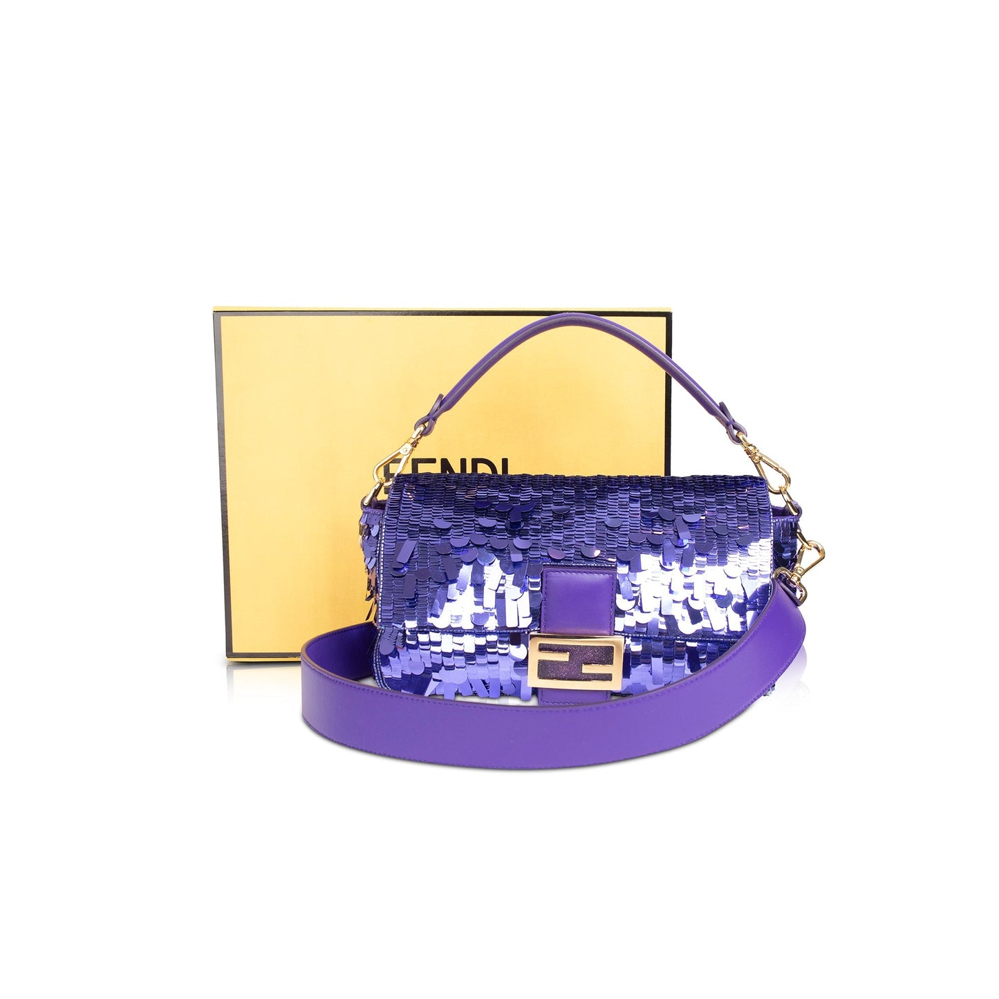 Fendi Purple Sequined Baguette Bag