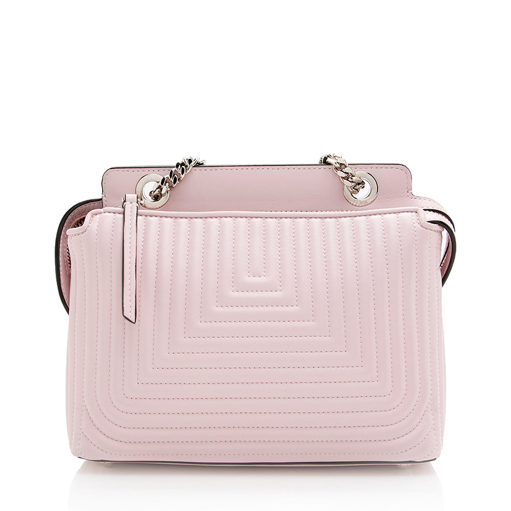 Luxury FendiQuilted Leather Dotcom Small Shoulder Bag (SHF-19281)