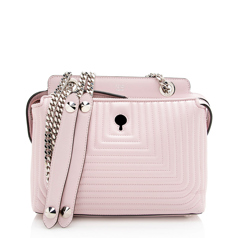 Luxury FendiQuilted Leather Dotcom Small Shoulder Bag (SHF-19281)