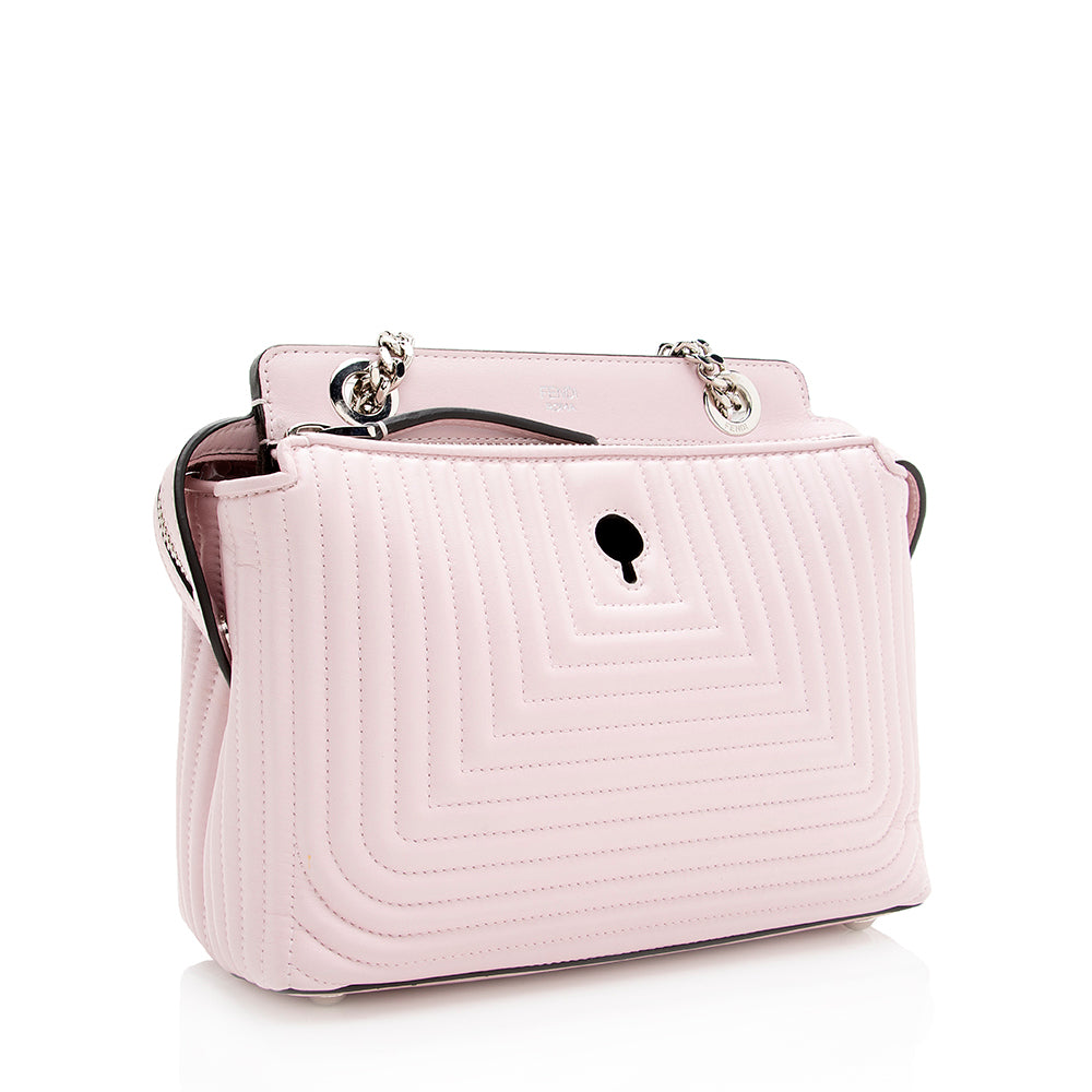 Luxury FendiQuilted Leather Dotcom Small Shoulder Bag (SHF-19281)