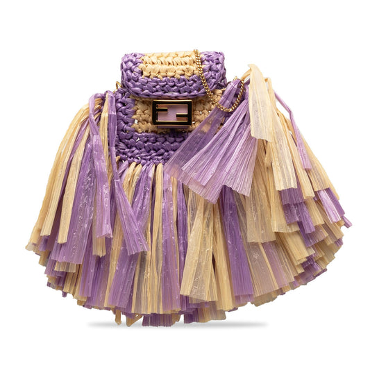 Luxury FendiRaffia Intreccio Pico Baguette (SHG-DjF5h6)