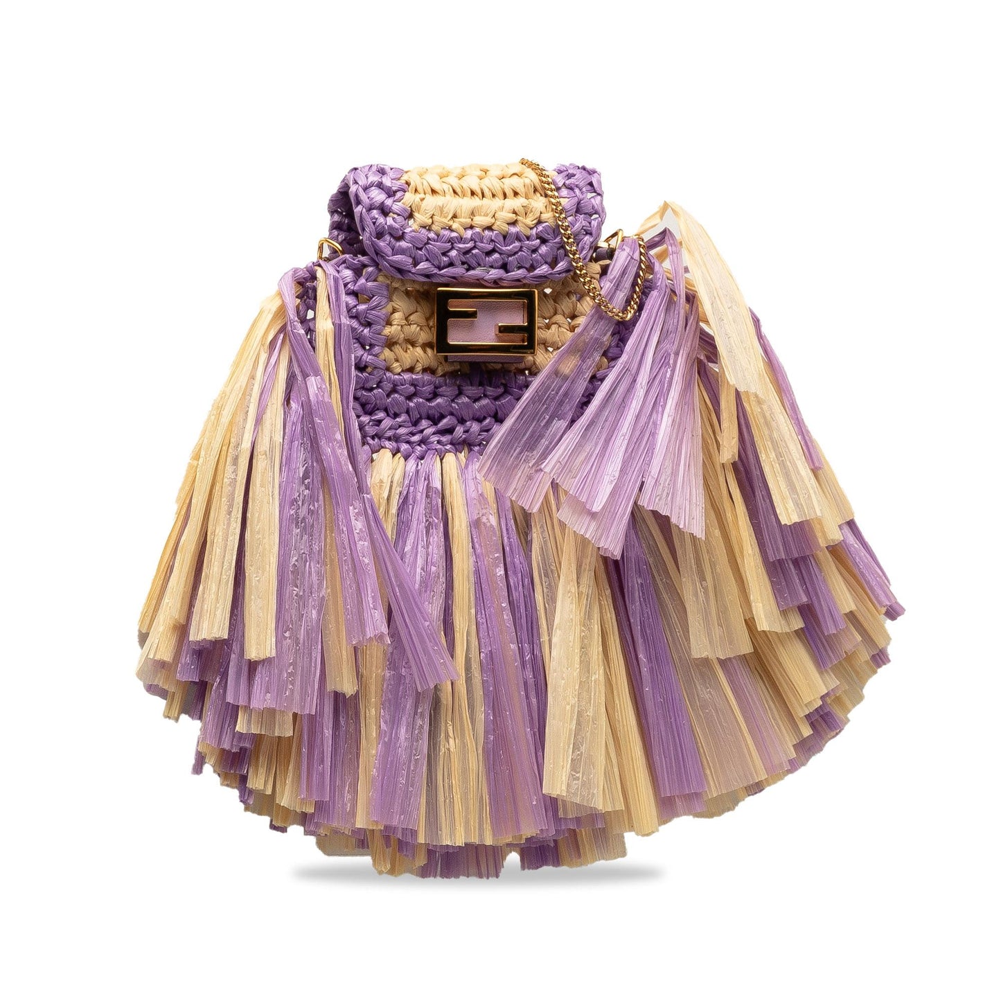Luxury FendiRaffia Intreccio Pico Baguette (SHG-DjF5h6)