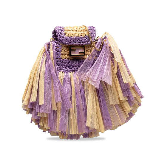 Luxury FendiRaffia Intreccio Pico Baguette (SHG-DjF5h6)