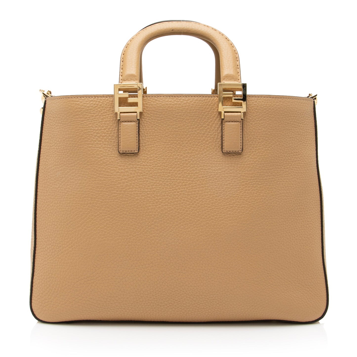 Luxury FendiCalfskin Romano Selleria FF Handle Medium Tote (SHF-23375)