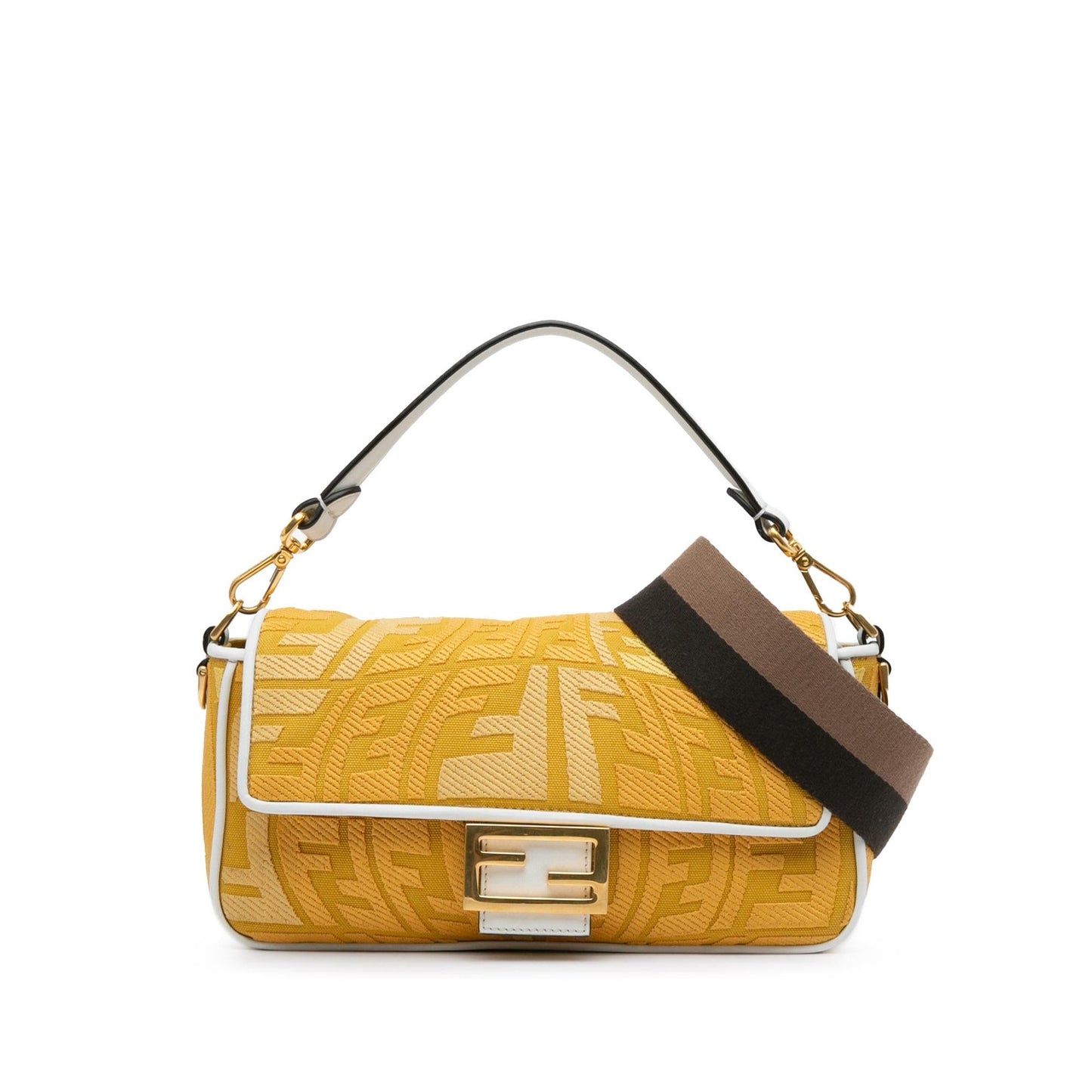 Luxury FendiSarah Coleman FF Canvas Fisheye  Baguette Satchel (SHG-wabmGk)