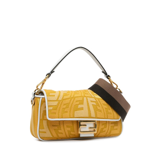 Luxury FendiSarah Coleman FF Canvas Fisheye  Baguette Satchel (SHG-jIeRtT)
