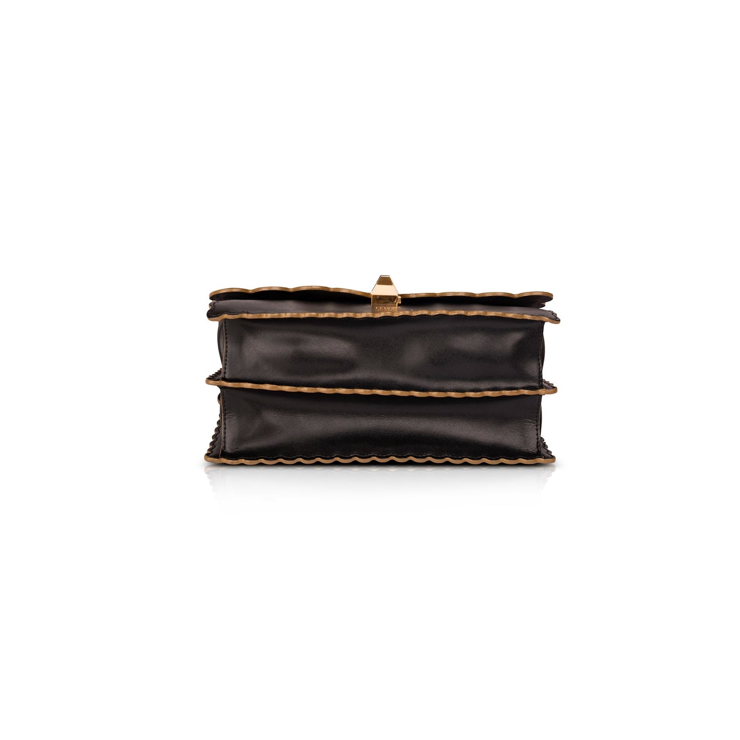 Fendi Scalloped Studded Kan I Shoulder Bag