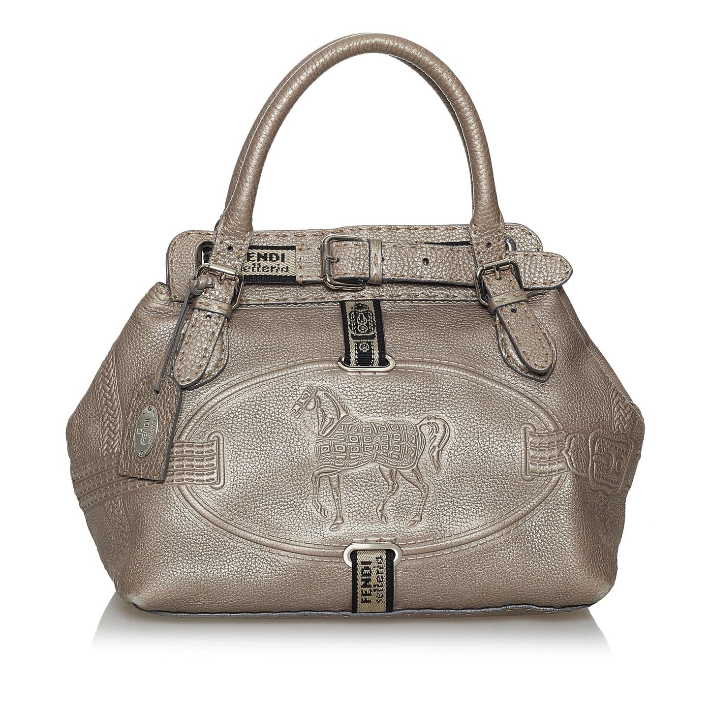 Luxury FendiSelleria Borghese Leather Handbag (SHG-28253)