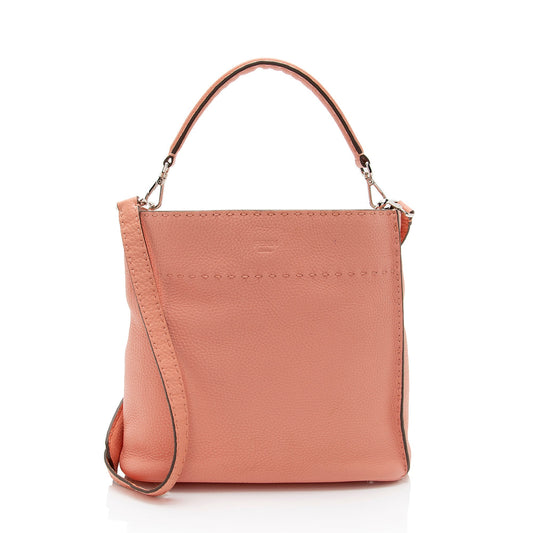 Luxury FendiSelleria Leather Anna Small Bucket Bag (SHF-YoPItu)