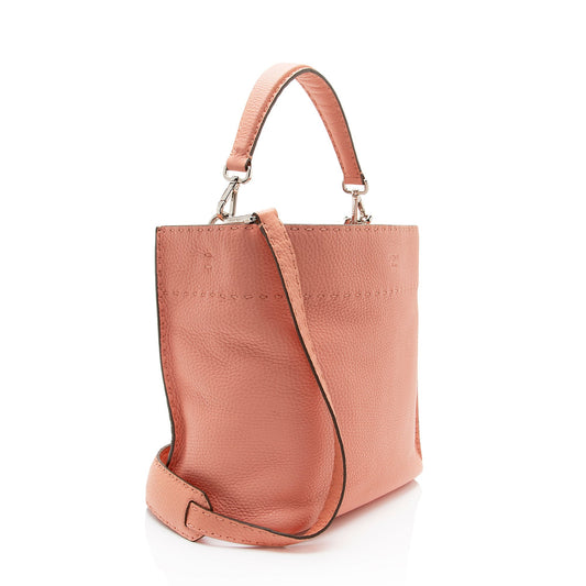 Luxury FendiSelleria Leather Anna Small Bucket Bag (SHF-YoPItu)