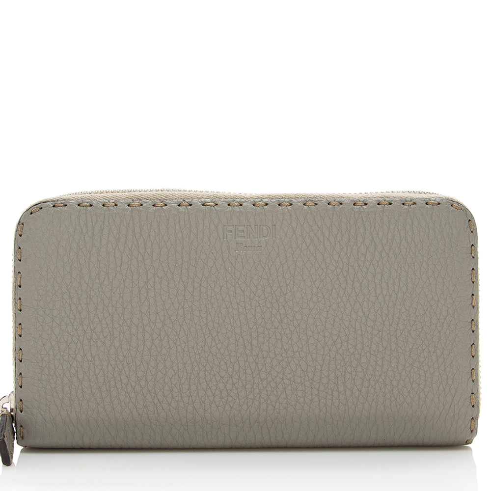 Luxury FendiSelleria Leather Zip Around Wallet (SHF-16963)